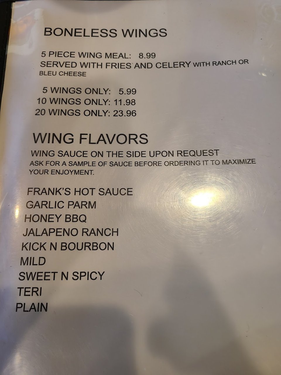 Dessert menu showing ice cream, cakes, and cookies.